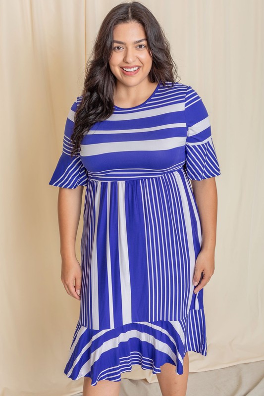 stripe midi dress boasts