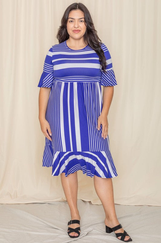 stripe midi dress boasts