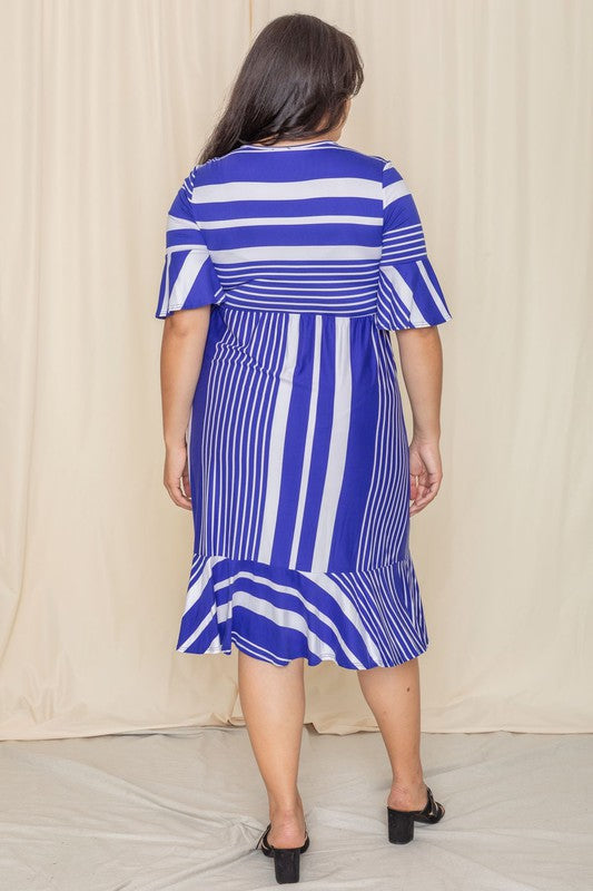 stripe midi dress boasts