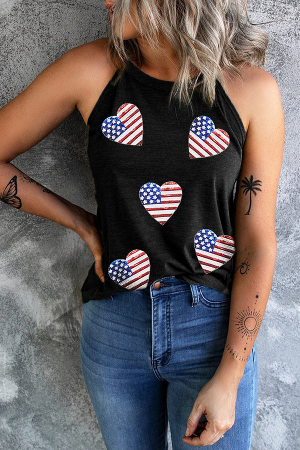 Heart US Flag Tank