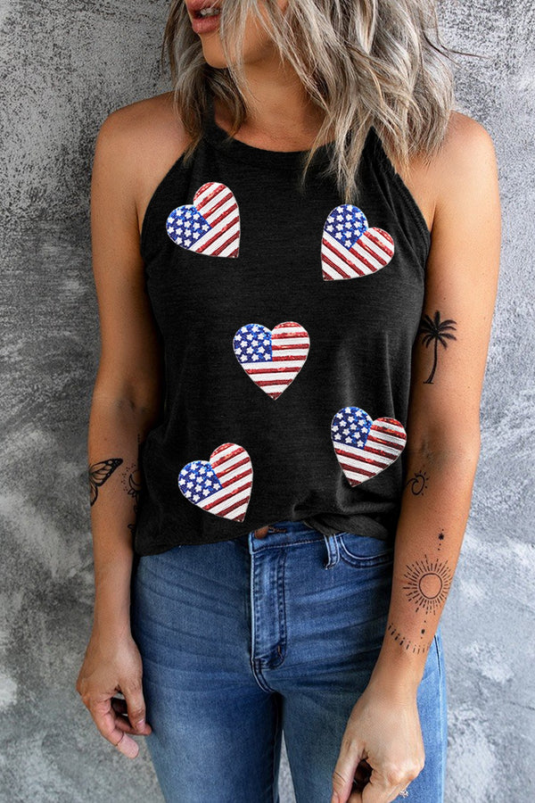 Heart US Flag Tank