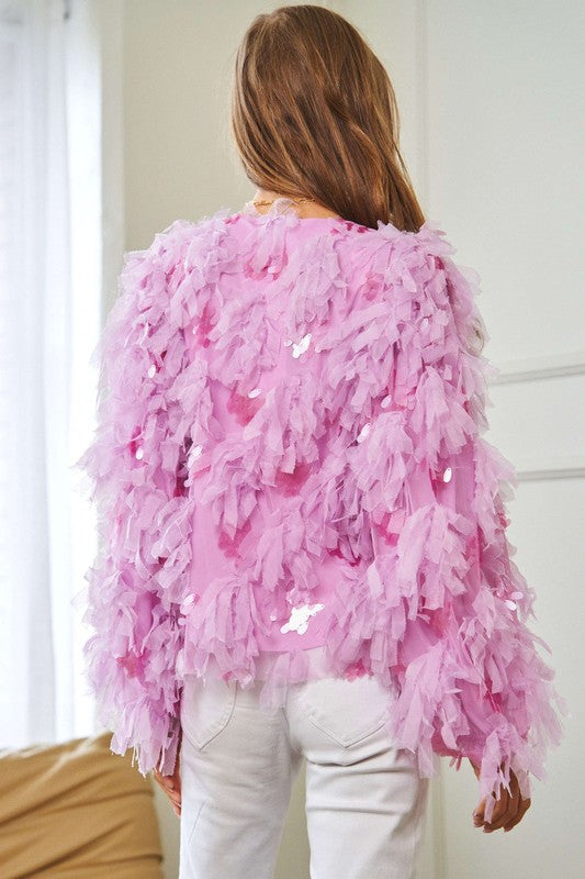 Fluffy Tiered Party Jacket